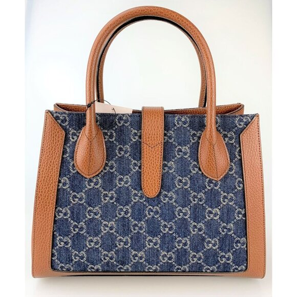 NIB Gucci Jackie 1961 Tote Bag In Blue & Ivory Medium - Picture 3 of 15